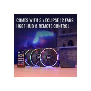 AeroCool Fan Pack 3-in-1 3x120mm - ECLIPSE 12 Pro - Addressable RGB with Hub, Remote - ACF3-EL10217.12