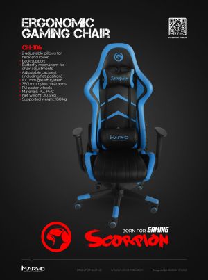 Scaun gaming Marvo Scaun gaming CH-106 Negru/Albastru