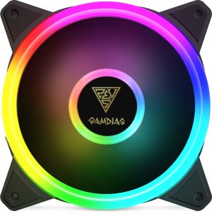 Gamdias Fan Pack 4x120mm addressable RGB 5V 3 pin + remote controller - AEOLUS M2-1204