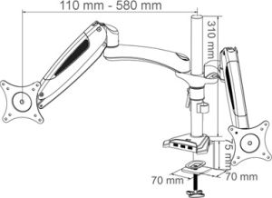 Arctic Стойка за монитор Desk Mount Dual Monitor Stand 4xUSB3.0 - Z2 3D - Gen3