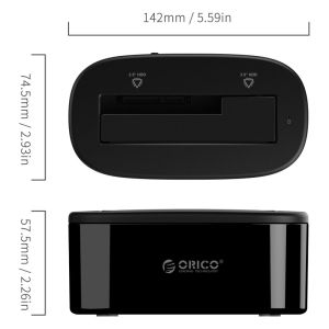 Orico Storage - HDD/SSD Dock - 2.5 and 3.5 inch USB3.0 - 6218US3