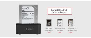 Orico Storage - HDD/SSD Dock - 2.5 and 3.5 inch USB3.0 - 6218US3