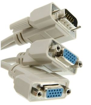 VCom Сплитер VGA splitter HD15 M - 2xHD15 F - CG021-0.2m