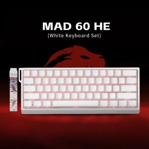 Madlions Professional Gaming Mechanical Keyboard MAD 60 HE RGB - 1K, Magnetic Amber Pro Switches - White