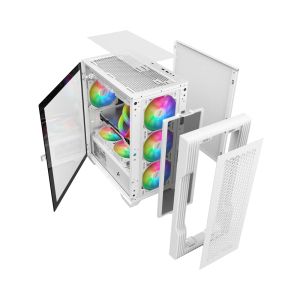 1stPlayer Case mATX - TRILOBITE T3 Mesh White