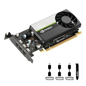 Видео карта PNY Nvidia T400 4GB GDDR6 LP + Lanberg adapter display port mini (m) -> VGA (f), 20cm cable, black