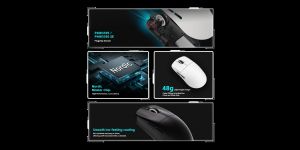 VXE Wireless Gaming Mouse Dragonfly R1 SE+ - Huano Blue Glow V2, Black