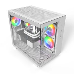 Montech KING 65 Pro, Dual Chamber Mid-tower Case, 3 ARGB Fans, White