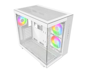 Montech KING 65 Pro, Dual Chamber Mid-tower Case, 3 ARGB Fans, White