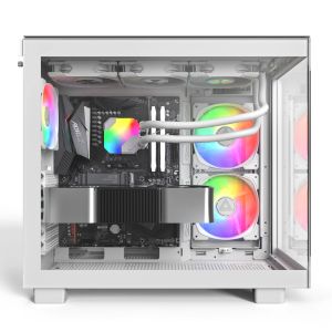 Montech KING 65 Pro, Dual Chamber Mid-tower Case, 3 ARGB Fans, White