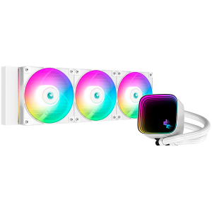 DeepCool LS720 SE White, 360mm CPU Liquid Cooler, 3x120mm FK120 PWM Fans, ARGB Multidimensional Infinity Mirror Top Cap, Black, LGA 1700/1200/1151/1150/1155, AMD AM5/AM4, 5Y, R-LS720-WHAMMM-G-1