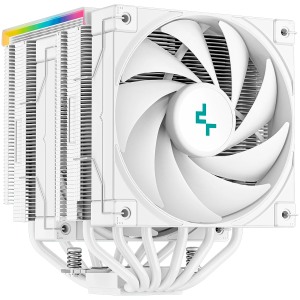 DeepCool AG620 Digital WH, CPU Air Cooler, White 2x120mm ARGB PWM Fan, TDP 260W, 6 Heatpipes, Intel LGA2066/2011-v3/2011/1700/1200/115x, AMD AM5/AM4,129×138×162 mm(L×W×H), Fluid Dynamic Bearing, 2y, R-AK620-WHADMN-G