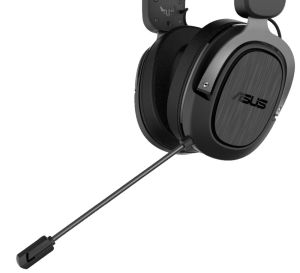 Слушалки Asus TUF Gaming H3 Wireless Headset (Discord Certified Mic, 7.1 Surround Sound, 50mm Drivers, Lightweight, 15 Hour Battery Life, 2.4 GHz via USB-C, For PC, PS5, Switch and Mobile Devices), Black