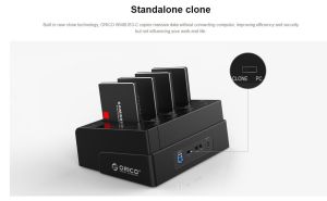 Orico докинг станция Storage - HDD/SSD Dock/Duplicator - 4x 2.5 and 3.5 inch USB3.0, black - 6648US3-C