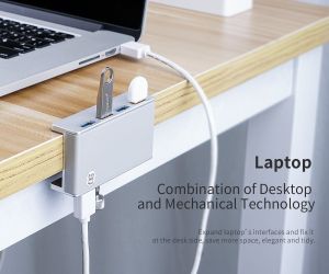 Orico хъб USB 3.0 HUB Clip Type 4 port -  Aluminum - MH4PU-SV