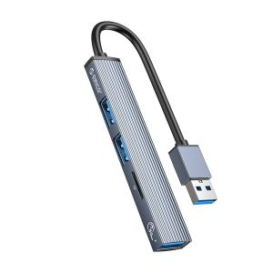 Orico хъб USB3.0/2.0 HUB 3 port + card reader, Aluminum - AH-A12F-GY