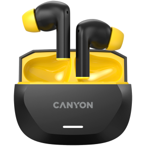 CANYON headset HEXAGON 7 TWS ANC+ENC Wireless Charge Black Yellow