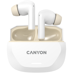 CANYON headset HEXAGON 7 TWS ANC+ENC Wireless Charge White Beige