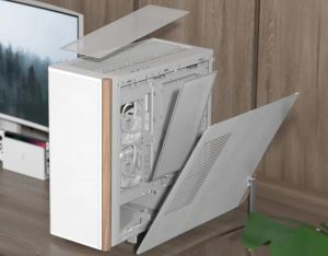 AeroCool кутия Case ATX - D501A White, Addressable RGB, Wood