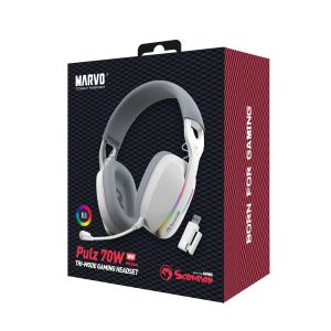 Marvo Gaming Headphones Pulz 70W WH - Bluetooth, 2.4G - MARVO-HG9086W-WH