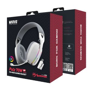 Marvo Gaming Headphones Pulz 70W WH - Bluetooth, 2.4G - MARVO-HG9086W-WH