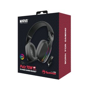 Marvo безжични геймърски слушалки Gaming Headphones Pulz 70W - Bluetooth, 2.4G - MARVO-HG9086W