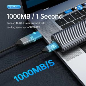 Orico външна кутия за диск Storage - Case - M.2 NVMe M-key 10 Gbps, Aluminium - AM2C3-G2-GY