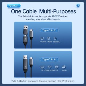 Orico Storage - Case - M.2 NVMe M-key 10 Gbps, Aluminium - AM2C3-G2-GY