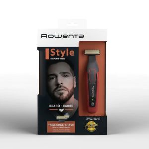 Trimmer Rowenta TN6040F4 Hybrid Forever Sharp Orange Style, beard, cordless, waterproof 3-in-1, self-sharpening blades, 100% stainless steel, minimum cutting length 0.4mm, precision setting 1mm, beard blade size 32mm, 120min autonomy, charging time 1h30mi