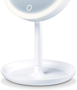 Козметично огледало Beurer BS 45 illuminated cosmetics mirror,LED light, Touch sensor, 5x magnification,dimmer function,storage tray