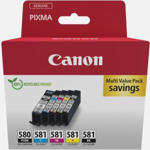 Consumable Canon PGI-580/CLI-581 PBK/C/M/Y Pigment + Ink Cartridge Multi Pack