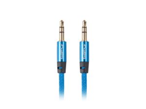 Cable Lanberg mini jack 3.5mm M/M 3 pin cable 1m, blue premium