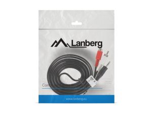 Cable Lanberg mini jack 3.5mm (M) 3 pin -> 2X RCA (chinch) (M) cable 2m