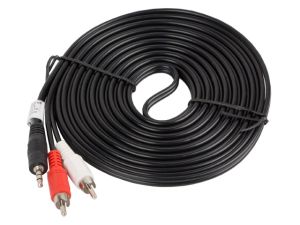 Cable Lanberg mini jack 3.5mm (M) 3 pin -> 2X RCA (chinch) (M) cable 5m