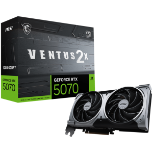 MSI Video Card Nvidia GeForce RTX 5070 12G VENTUS 2X OC, 12GB GDDR7, 192bit, Effective Memory Clock: 28000MHz, Boost: 2542 MHz, 6144 CUDA Cores, PCIe 5.0, 3x DP 2.1b, HDMI 2.1b, RAY TRACING, Dual Fan, 1x16pin, 650W Recommended PSU, 3Y