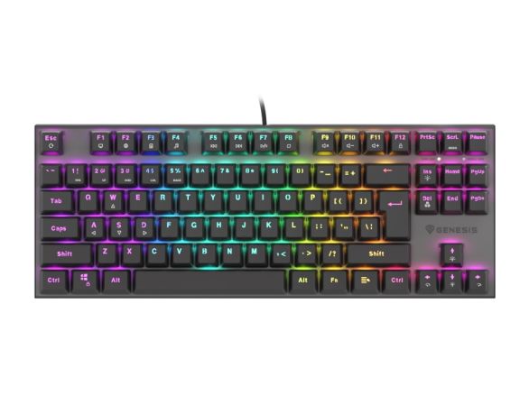 Keyboard Genesis Mechanical Gaming Keyboard Thor 303 TKL RGB Backlight Red Switch US Layout Black