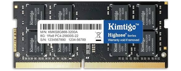 Оперативна памет Kimtigo 8GB DDR4 3200MHz CL22 SODIMM