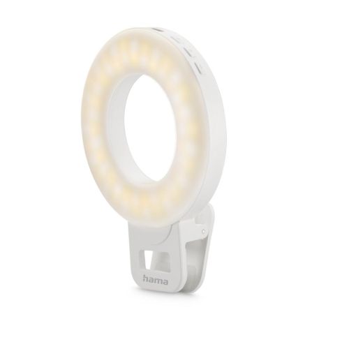 Hama "ToGo" LED Ring Light, Clip-on Ring Light f Mobile Phone, Chargeable, 3 Mod