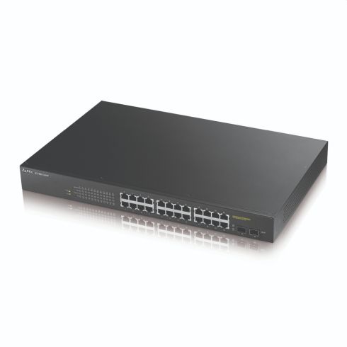 Switch ZyXEL GS1900-24HP v2, 24-port GbE L2 PoE Smart Switch, rackmount, 170 Watt