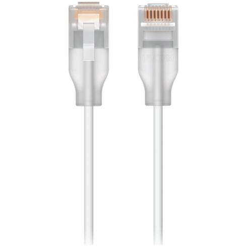 Ubiquiti UACC-Cable-Patch-EL-1M-W Nano-thin patch cable with 2.5 GbE support designed to show Etherlighting effects