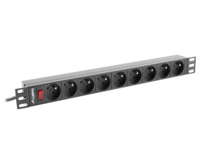 Filter Lanberg power distribution unit (PDU) 19"1U 16A 9 SOCKETS 3M, black
