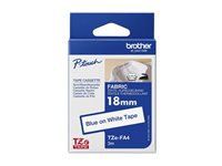 BROTHER Tape TZeFA4B 18mm Blue on White background Thermo sticky 3M