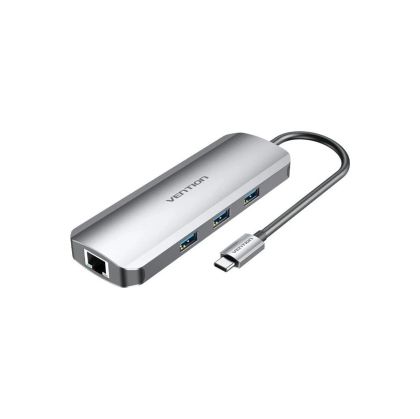 Vention Docking Station Type-C - TOLHB - HDMI x 1, USB3.0 x 3, USB-C PD100W x 1, LAN x 1 (1Gbps), SD/TF, Audio