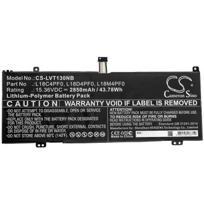 Laptop Battery for  LENOVO ThinkBook 13S-20R9005GSB, ThinkBook 14s-0RS002CAU   L18C4PF0  15.36V  2850 mAh CAMERON SINO