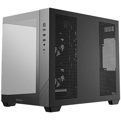 DeepCool CG330-3F, Mid Tower, Mini-ITX/Micro-ATX(Rear Connector), 1xUSB3.0, 2xUSB2.0, 1xAudio, 3x120mm Pre-Installed ARGB Fans, Tempered Glass, Mesh Panel, Black, R-CG330-BKNGM3-G