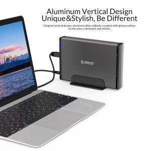 Orico Storage - Case - 3.5 inch Vertical, USB3.0, Power adapter, UASP, black - 7688U3-BK