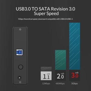 Orico Storage - Case - 3.5 inch Vertical, USB3.0, Power adapter, UASP, black - 7688U3-BK