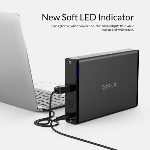 Orico Storage - Case - 3.5 inch Vertical, USB3.0, Power adapter, UASP, black - 7688U3-BK