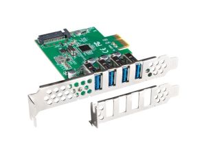 Network card Lanberg pci express x1 card->4x USB-A 3.1 gen1 low profile