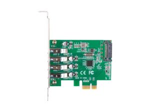 Network card Lanberg pci express x1 card->4x USB-A 3.1 gen1 low profile